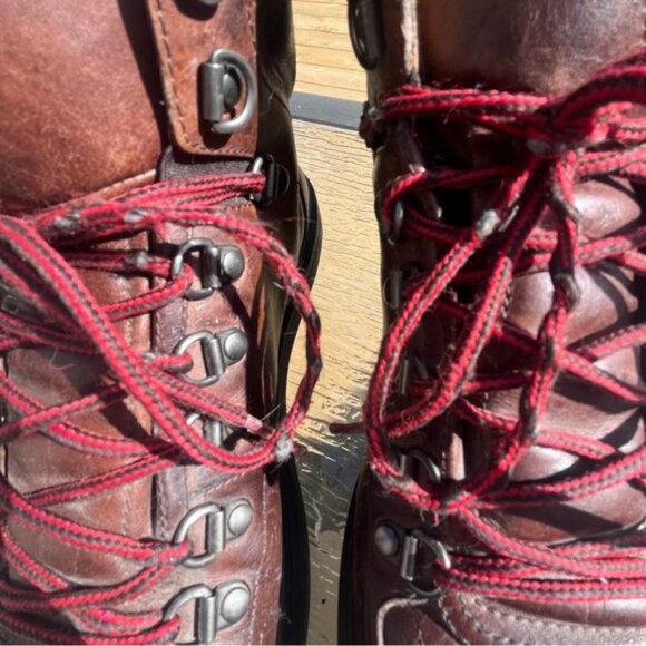 Authentic Gucci Interlocking GG Logo Leather Hiking Boots Brown Shoes 368496 - Picture 9 of 16